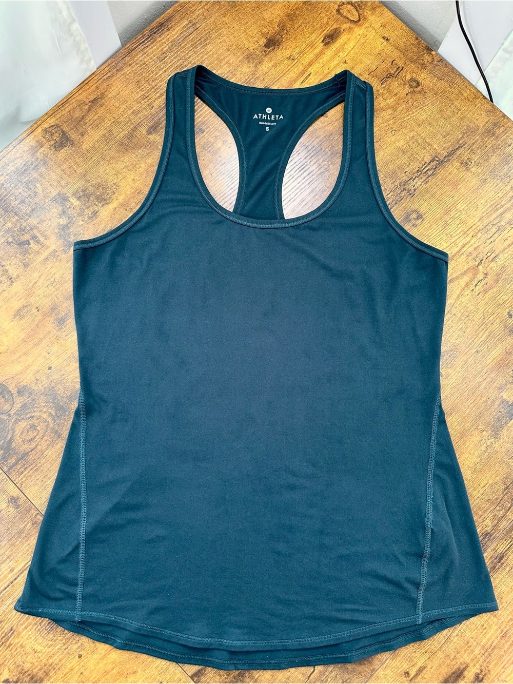 Athleta Chi Unstinkable Lightweight Scoop Racerback Tank Top, Dark Teal, Small - Picture 5 of 11